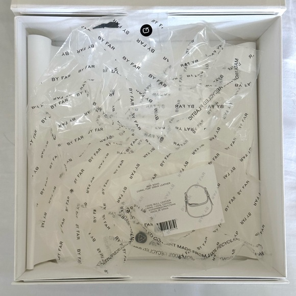 BY FAR Mini Soho Leather Shoulder Bag in Salmon w/ Original Dust Bag and Box - Picture 7 of 9